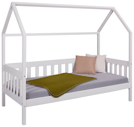 Kinderbett FUNKY HOUSEBED 90 x 200 weiß Himmelbett Kiefer massiv