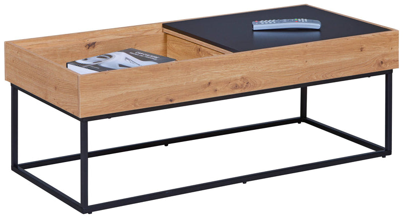 Couchtisch FILORA 110 x 50 cm Metallfüße Optik Artisan Eiche