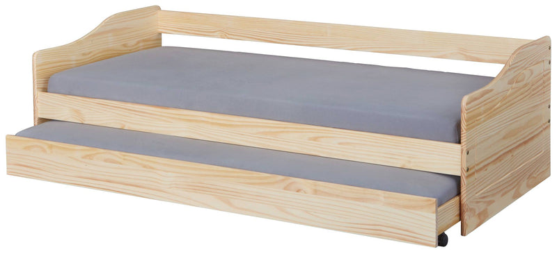 Funktionsbett LEONIE 23 Sofabett mit Schublade Kiefer natur lackiert