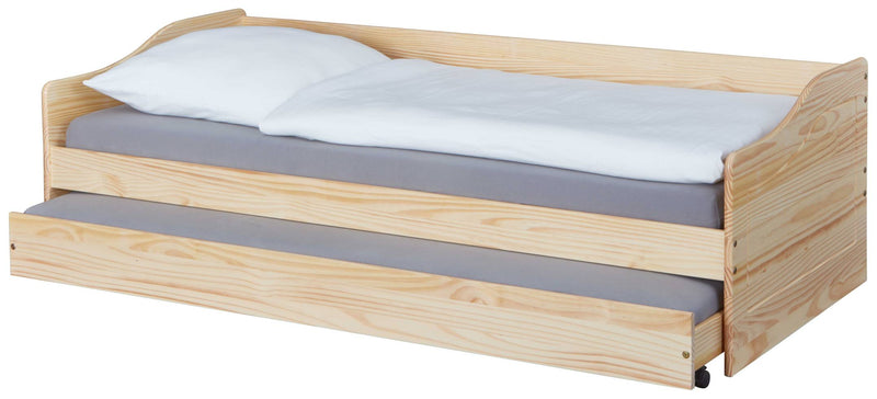 Funktionsbett LEONIE 23 Sofabett mit Schublade Kiefer natur lackiert