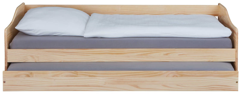 Funktionsbett LEONIE 23 Sofabett mit Schublade Kiefer natur lackiert