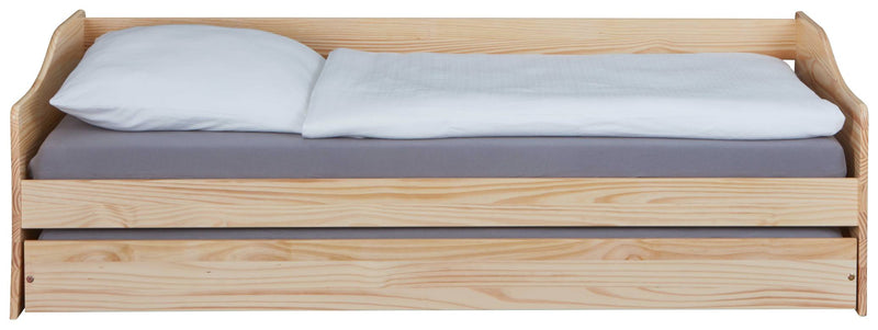 Funktionsbett LEONIE 23 Sofabett mit Schublade Kiefer natur lackiert