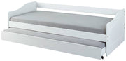 Funktionsbett LEONIE 23 Sofabett Kiefer weiß lackiert mit Schublade
