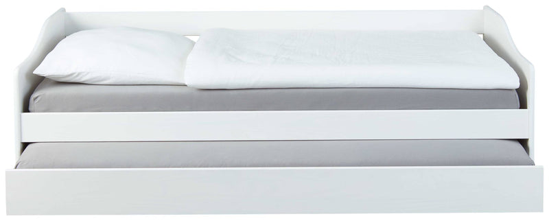 Funktionsbett LEONIE 23 Sofabett Kiefer weiß lackiert mit Schublade
