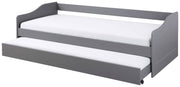 Ausziehbett LEONIE 23 Kiefer Grau lackiert Sofabett mit Schublade