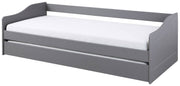Ausziehbett LEONIE 23 Kiefer Grau lackiert Sofabett mit Schublade