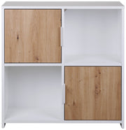 Regal Bücherregal PEPETO 2TW mit 2 Türen Optik Weiß / Artisan Eiche