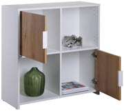 Regal Bücherregal PEPETO 2TW mit 2 Türen Optik Weiß / Artisan Eiche