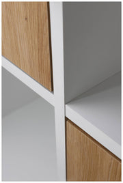 Regal Bücherregal PEPETO 2TW mit 2 Türen Optik Weiß / Artisan Eiche