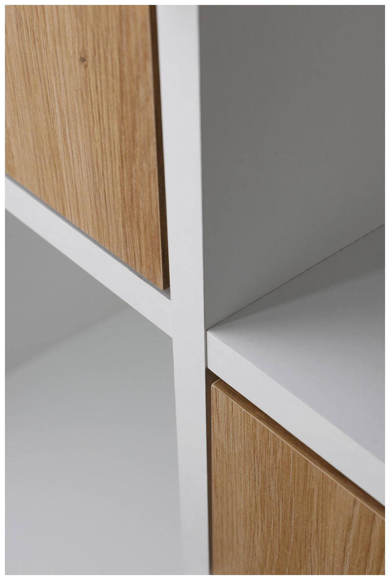 Regal Bücherregal PEPETO 2TW mit 2 Türen Optik Weiß / Artisan Eiche