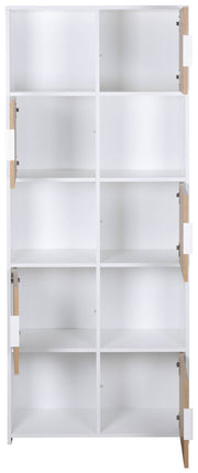 Bücherregal PEPETO 5TW Regal mit 5 Türen Optik Weiß / Artisan Eiche