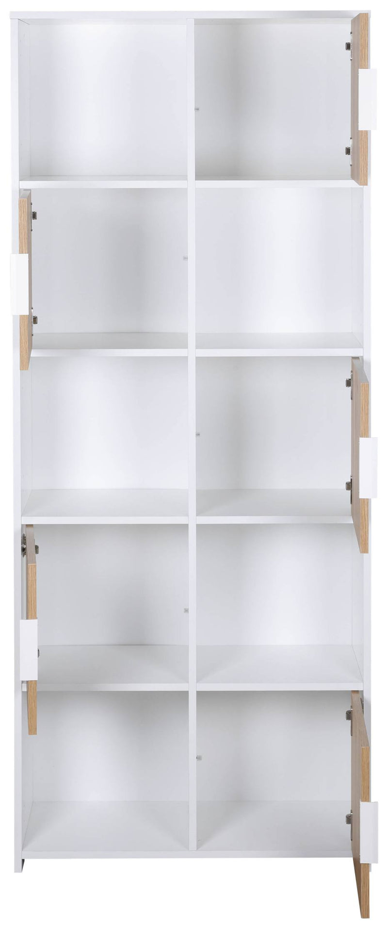 Bücherregal PEPETO 5TW Regal mit 5 Türen Optik Weiß / Artisan Eiche