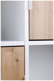 Bücherregal PEPETO 5TW Regal mit 5 Türen Optik Weiß / Artisan Eiche