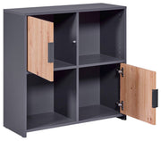 Regal Bücherregal PEPETO 2T mit 2 Türen Optik Grau / Artisan Eiche