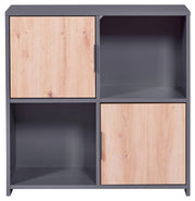 Regal Bücherregal PEPETO 2T mit 2 Türen Optik Grau / Artisan Eiche