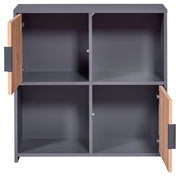 Regal Bücherregal PEPETO 2T mit 2 Türen Optik Grau / Artisan Eiche