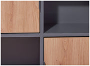 Regal Kommode PEPETO 2 Türen 2 Schubladen Optik Grau / Artisan Eiche