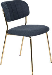 Stuhl Esszimmerstuhl Polsterstuhl JOLIEN GOLD/DARK BLUE