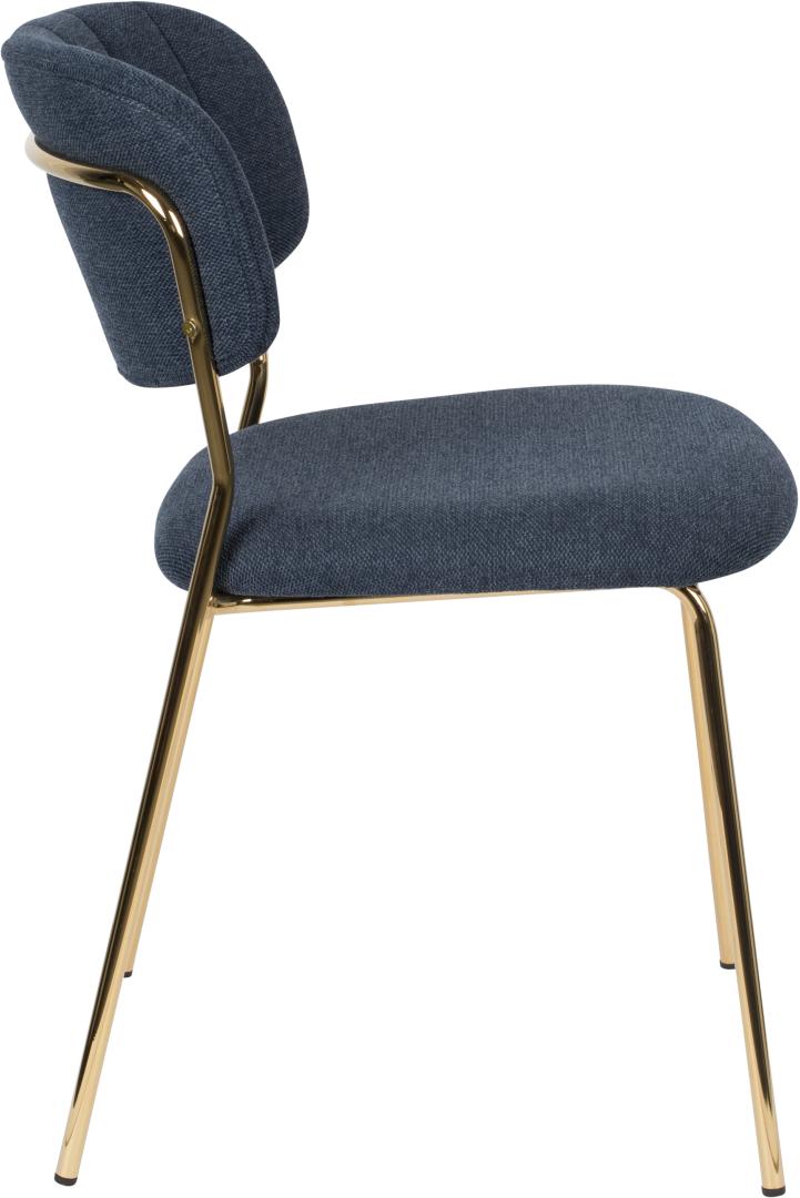 Stuhl Esszimmerstuhl Polsterstuhl JOLIEN GOLD/DARK BLUE