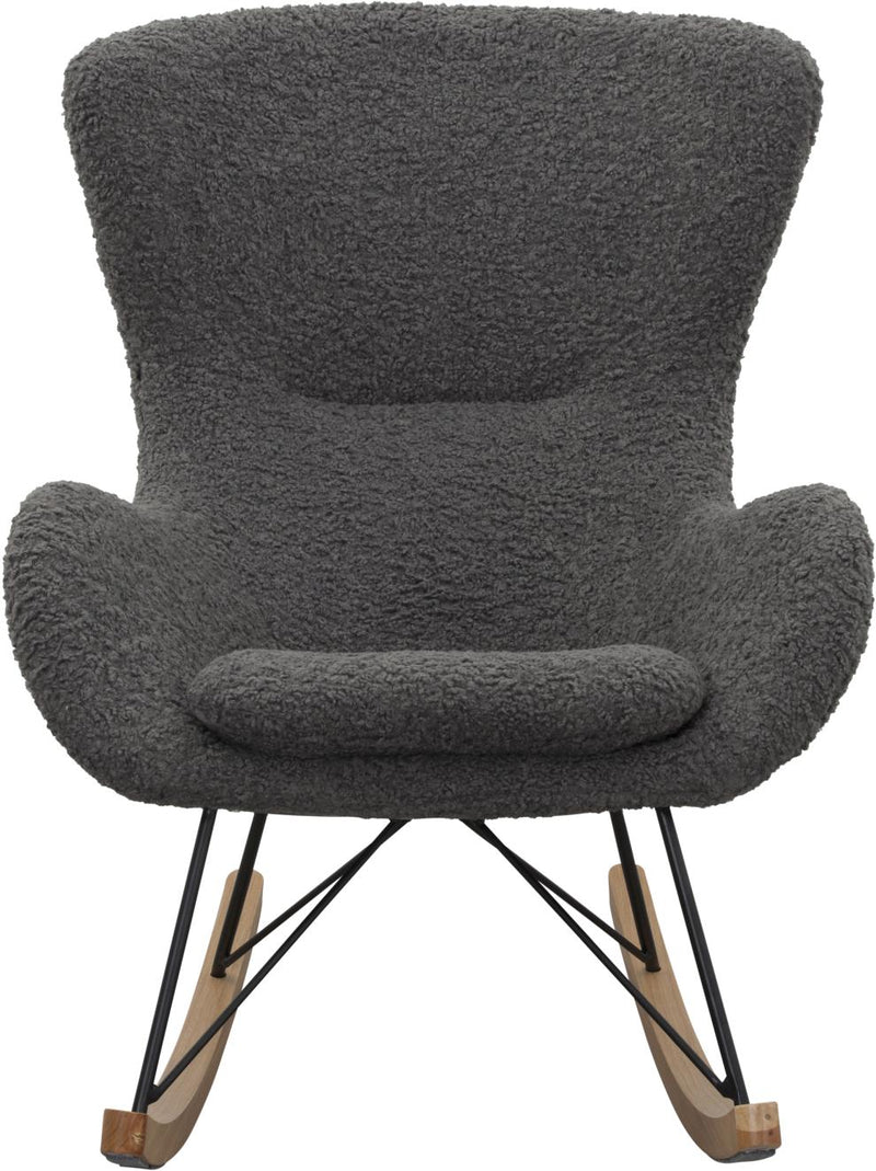 SalesFever Schaukelstuhl Teddyfell grau