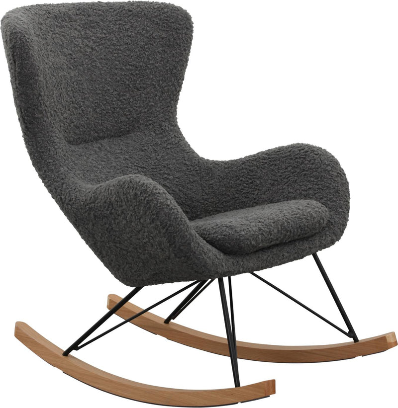 SalesFever Schaukelstuhl Teddyfell grau