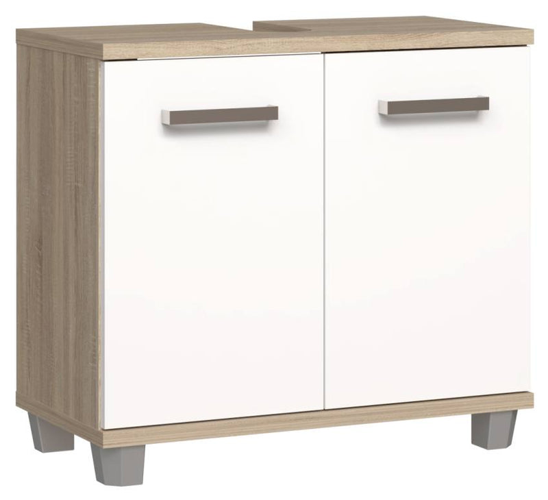 Waschbeckenunterschrank VERIS Kommode 2-trg. Sonoma Eiche / Weiß