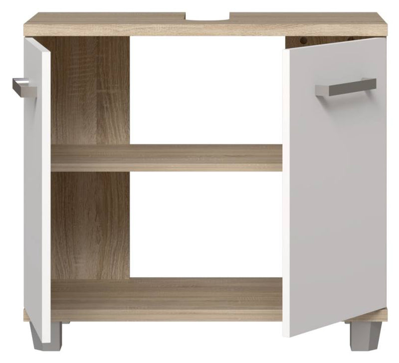 Waschbeckenunterschrank VERIS Kommode 2-trg. Sonoma Eiche / Weiß