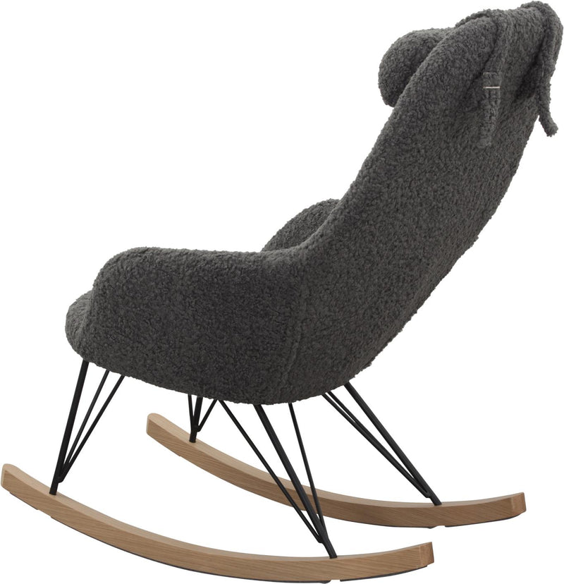 SalesFever Schaukelstuhl Teddyfell Kissen grau