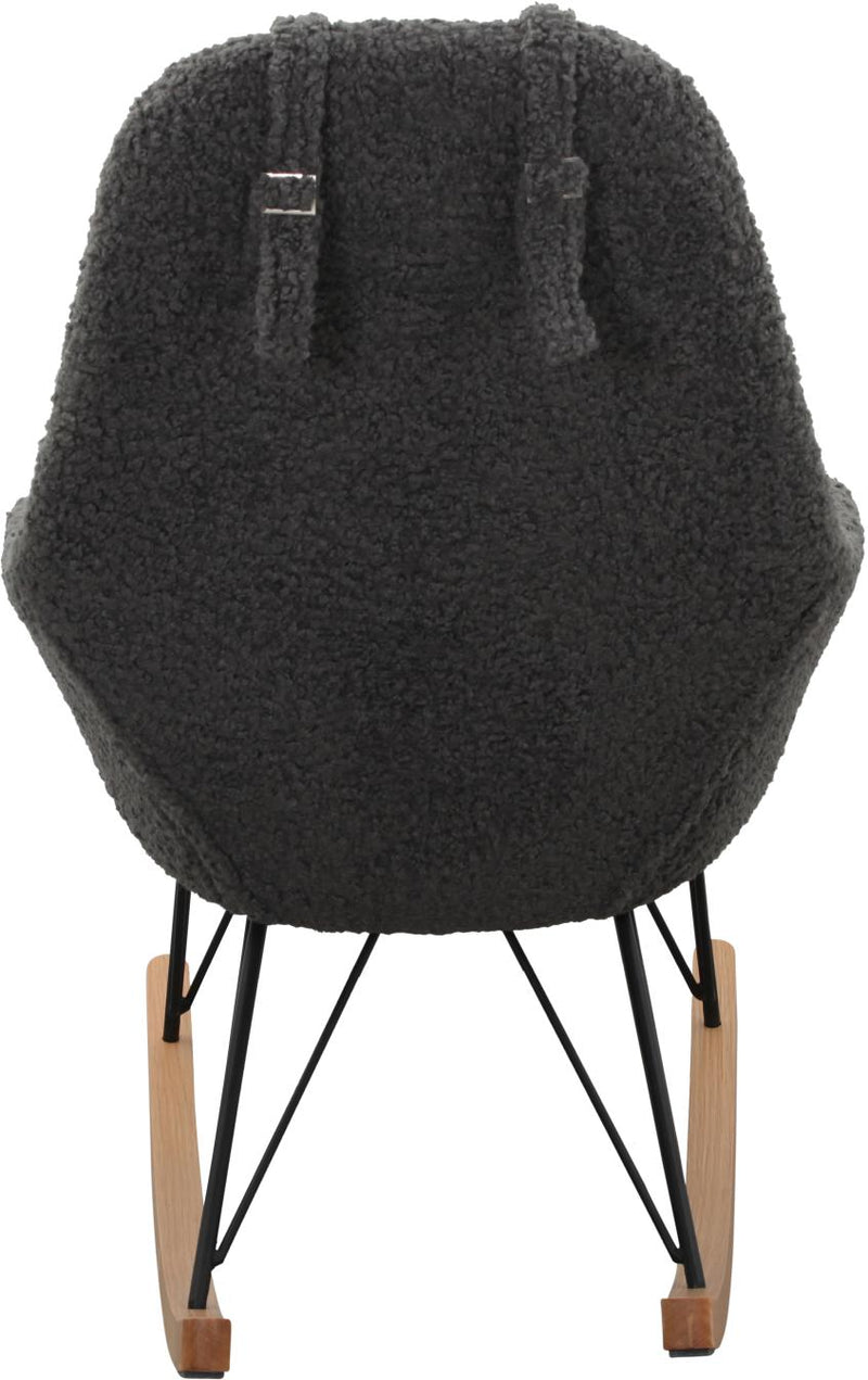 SalesFever Schaukelstuhl Teddyfell Kissen grau