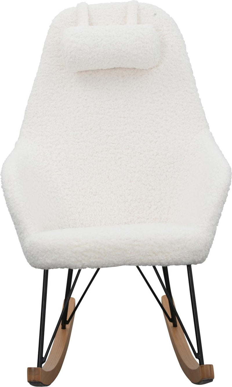 SalesFever Schaukelstuhl Teddyfell Kissen weiß