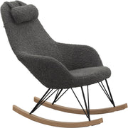 SalesFever Schaukelstuhl Teddyfell Kissen grau