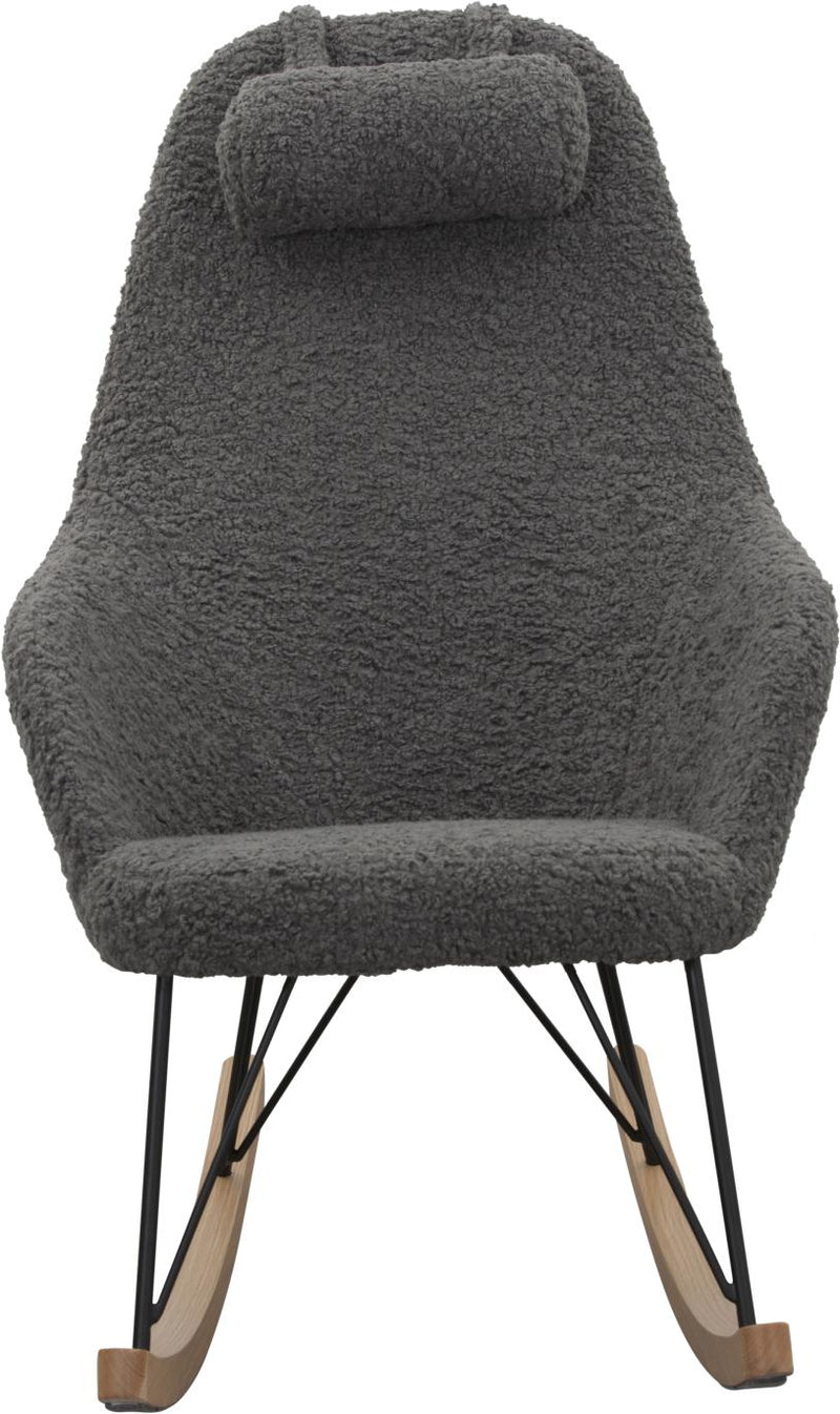 SalesFever Schaukelstuhl Teddyfell Kissen grau