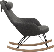 SalesFever Schaukelstuhl Teddyfell Kissen grau