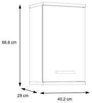 Badezimmer Hängeschrank VERIS Wandschrank Sonoma Eiche / Weiß glänzend