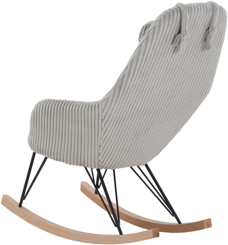 SalesFever Schaukelstuhl mit Texturstoff und Kissen in Grau