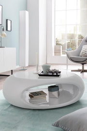SalesFever Couchtisch 100x70x32 cm Fiberglas weiß oder grau lieferbar