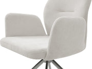 SalesFever Armlehnstuhl mit 180° Drehfunktion Gestell Edelstahl Bezug Creme