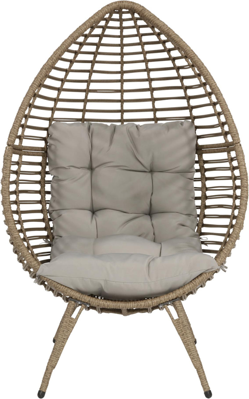 Lesli Living Gartensessel CHILL Sitzei Egg Polyrattan Stroh
