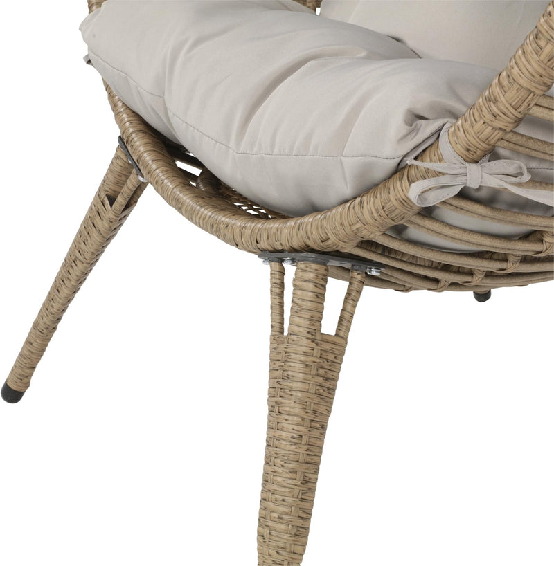 Lesli Living Gartensessel CHILL Sitzei Egg Polyrattan Stroh