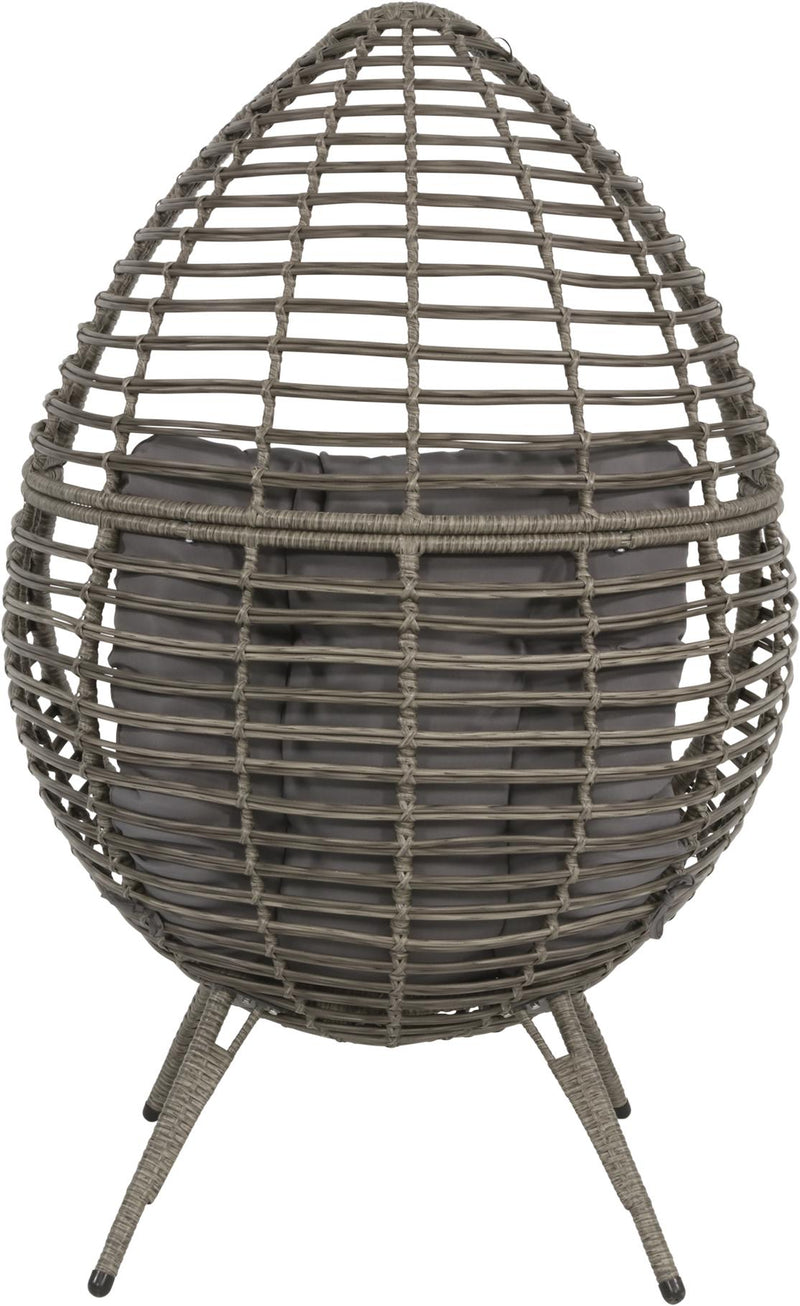 Lesli Living Relaxsessel CHILL Garten Stuhl Sitzei Egg Polyrattan Grau