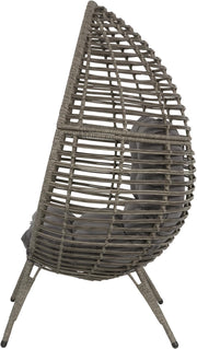 Lesli Living Relaxsessel CHILL Garten Stuhl Sitzei Egg Polyrattan Grau