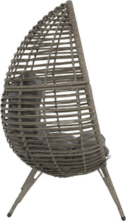 Lesli Living Relaxsessel CHILL Garten Stuhl Sitzei Egg Polyrattan Grau