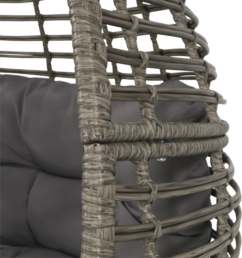 Lesli Living Relaxsessel CHILL Garten Stuhl Sitzei Egg Polyrattan Grau