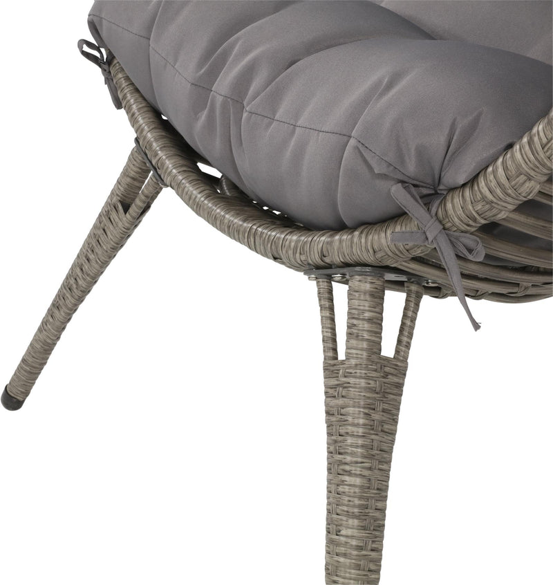 Lesli Living Relaxsessel CHILL Garten Stuhl Sitzei Egg Polyrattan Grau