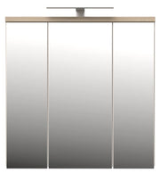 Hängeschrank VERIS Spiegelschrank 3 Türen Sonoma Eiche / Weiß glänzend