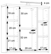 Hängeschrank VERIS Spiegelschrank 3 Türen Sonoma Eiche / Weiß glänzend