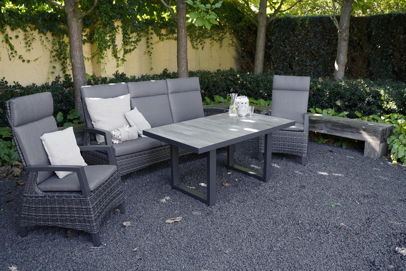 Gartenbank PRATO FORTE - alle Rückenlehnen stufenlos verstellbar