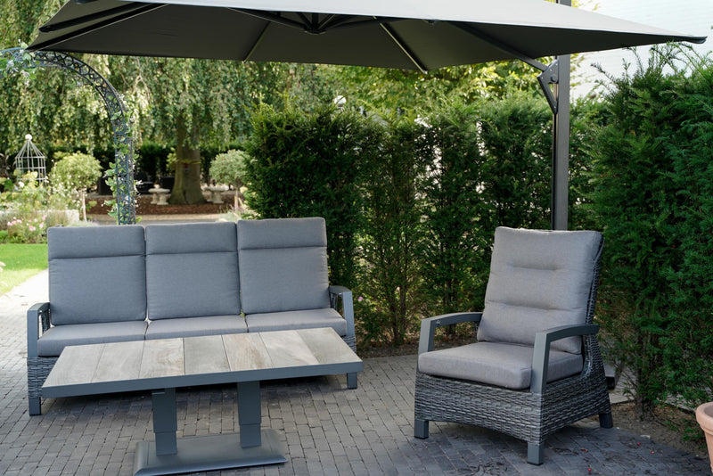 Gartenbank PRATO FORTE - alle Rückenlehnen stufenlos verstellbar