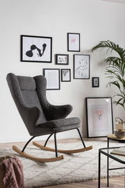 SalesFever Schaukelstuhl Teddyfell grau