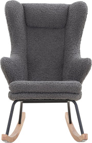 SalesFever Schaukelstuhl Teddyfell grau